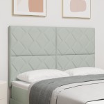 vidaXL Cap de pat LED, design blocuri diamant, gri deschis, 160 cm, din catifea
