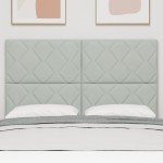 vidaXL Cap de pat LED, design blocuri diamant, gri deschis, 160 cm, din catifea