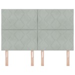 vidaXL Cap de pat LED, design blocuri diamant, gri deschis, 160 cm, din catifea