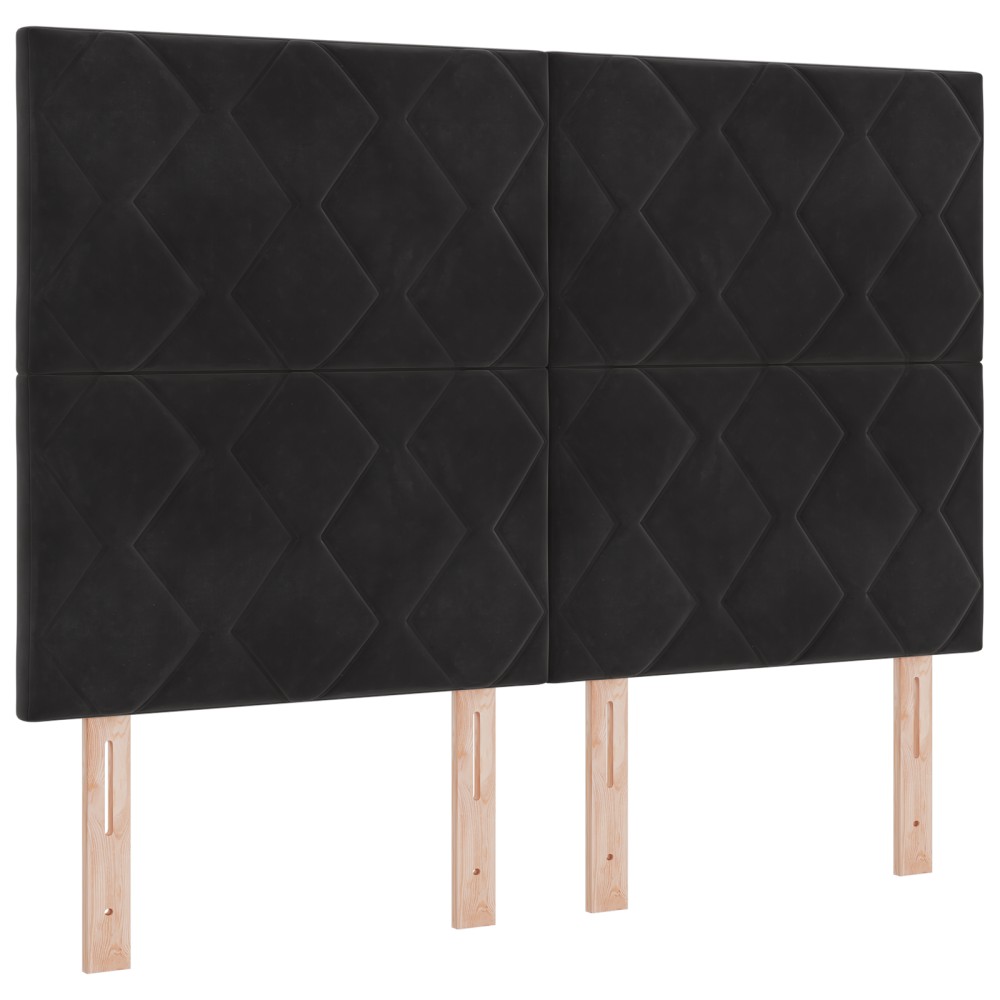 vidaXL Cap de pat LED cu design diamond, negru, 160 cm