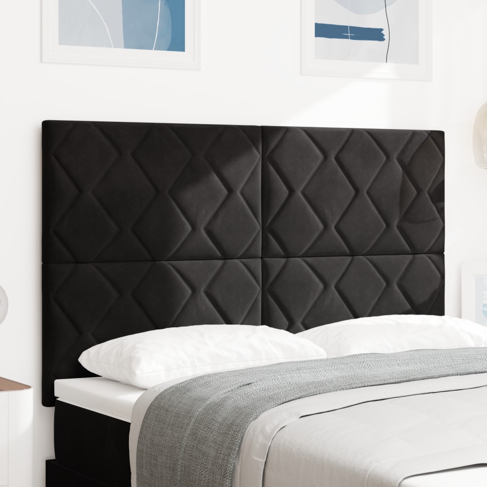 vidaXL Cap de pat LED cu design diamond, negru, 160 cm