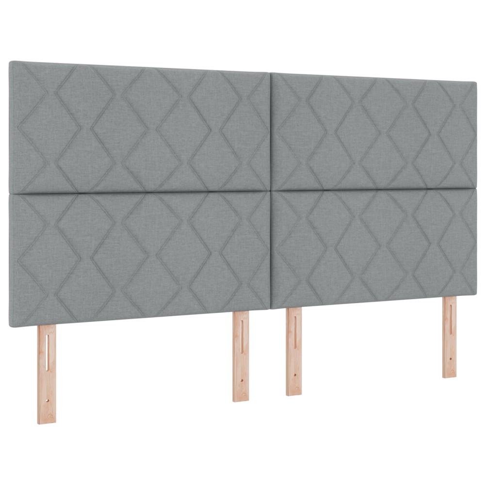 Tăblie LED vidaXL Design cu blocuri de diamant Gri deschis 180 cm Țesătură