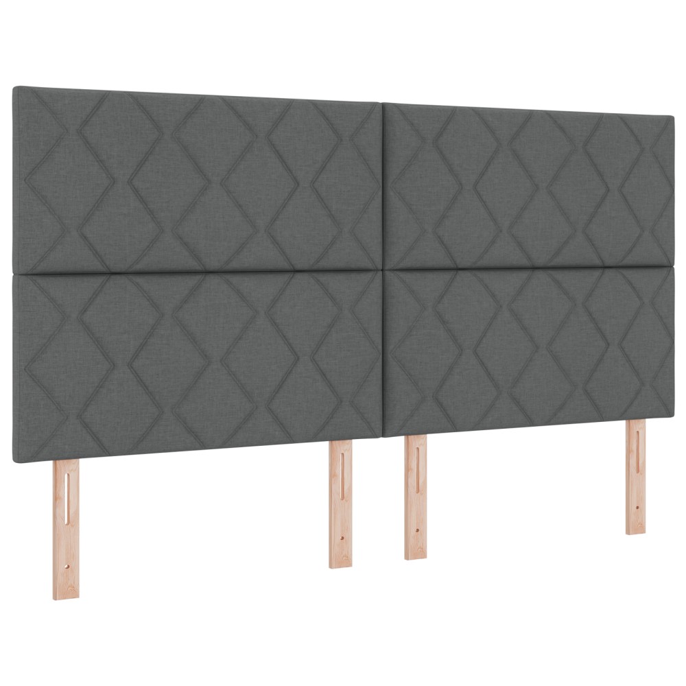 vidaXL Tăblie cap cu lumini cu bandă LED Ajustabil Gri 180 cm țesătură