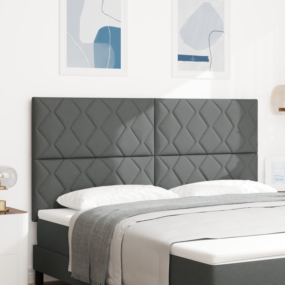 vidaXL Tăblie cap cu lumini cu bandă LED Ajustabil Gri 180 cm țesătură