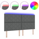 vidaXL Tăblie cap cu lumini cu bandă LED Ajustabil Gri 180 cm țesătură vidaXL Tăblie cap cu lumini cu bandă LED Ajustabil Gri 180 cm țesătură