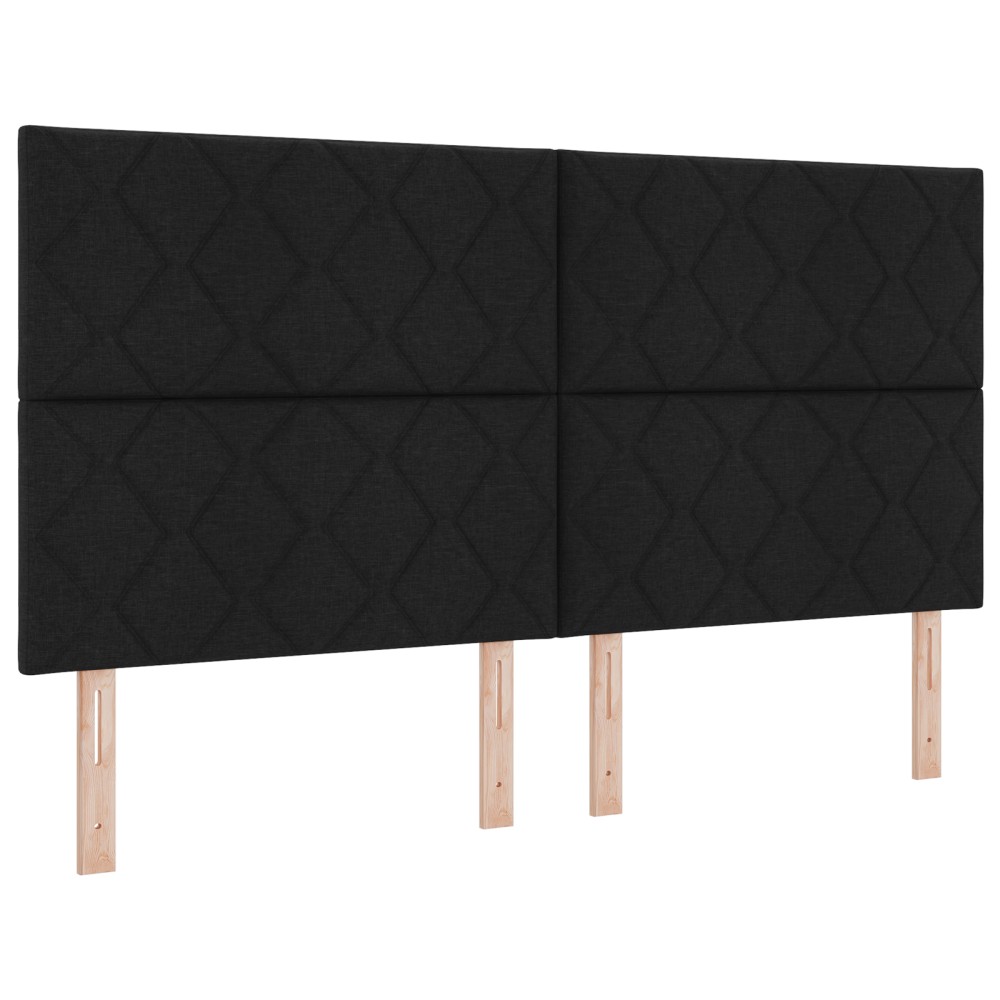 Cap de pat LED vidaXL design cu blocuri de diamant Negru 180 cm Țesătură