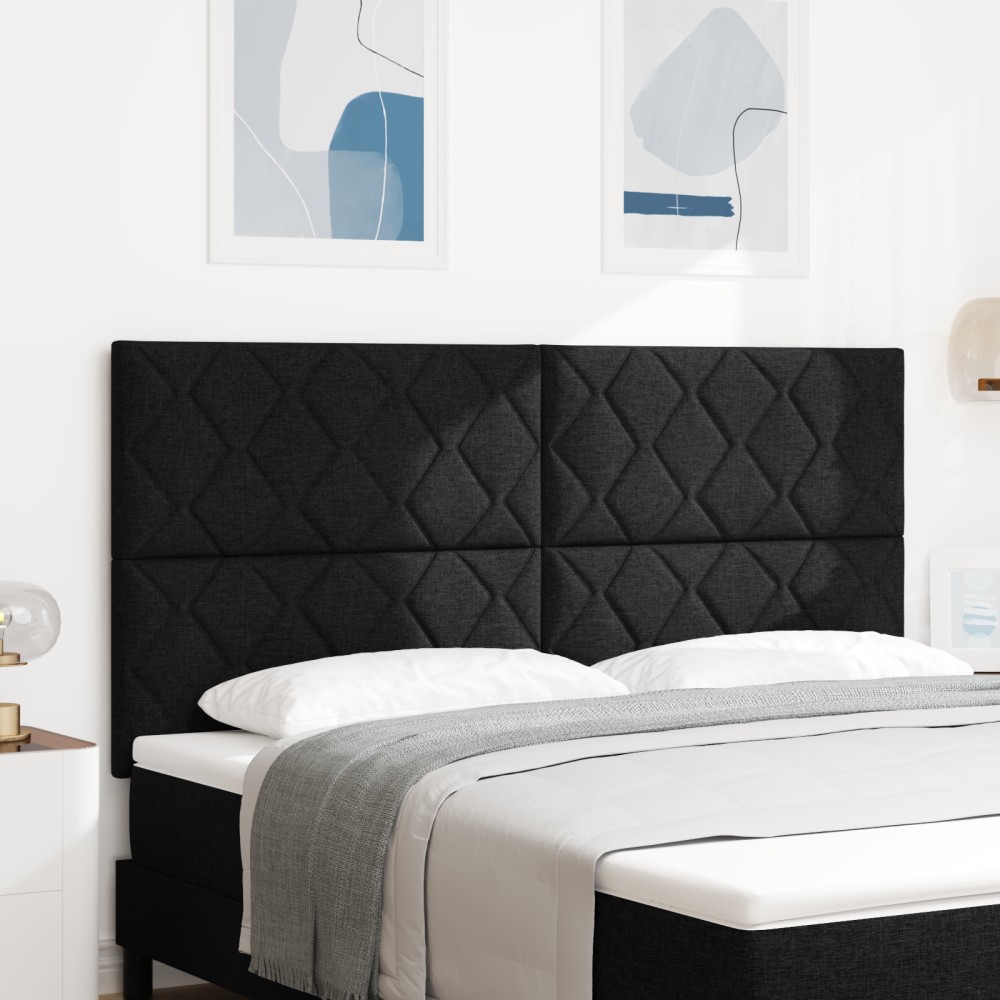 Cap de pat LED vidaXL design cu blocuri de diamant Negru 180 cm Țesătură