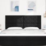 Cap de pat LED vidaXL design cu blocuri de diamant Negru 180 cm Țesătură Cap de pat LED vidaXL design cu blocuri de diamant Negru 180 cm Țesătură