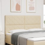 vidaXL Tăblie cap cu lumini cu bandă LED Crem 180 cm țesătură vidaXL Tăblie cap cu lumini cu bandă LED Crem 180 cm țesătură