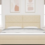 vidaXL Tăblie cap cu lumini cu bandă LED Crem 180 cm țesătură vidaXL Tăblie cap cu lumini cu bandă LED Crem 180 cm țesătură