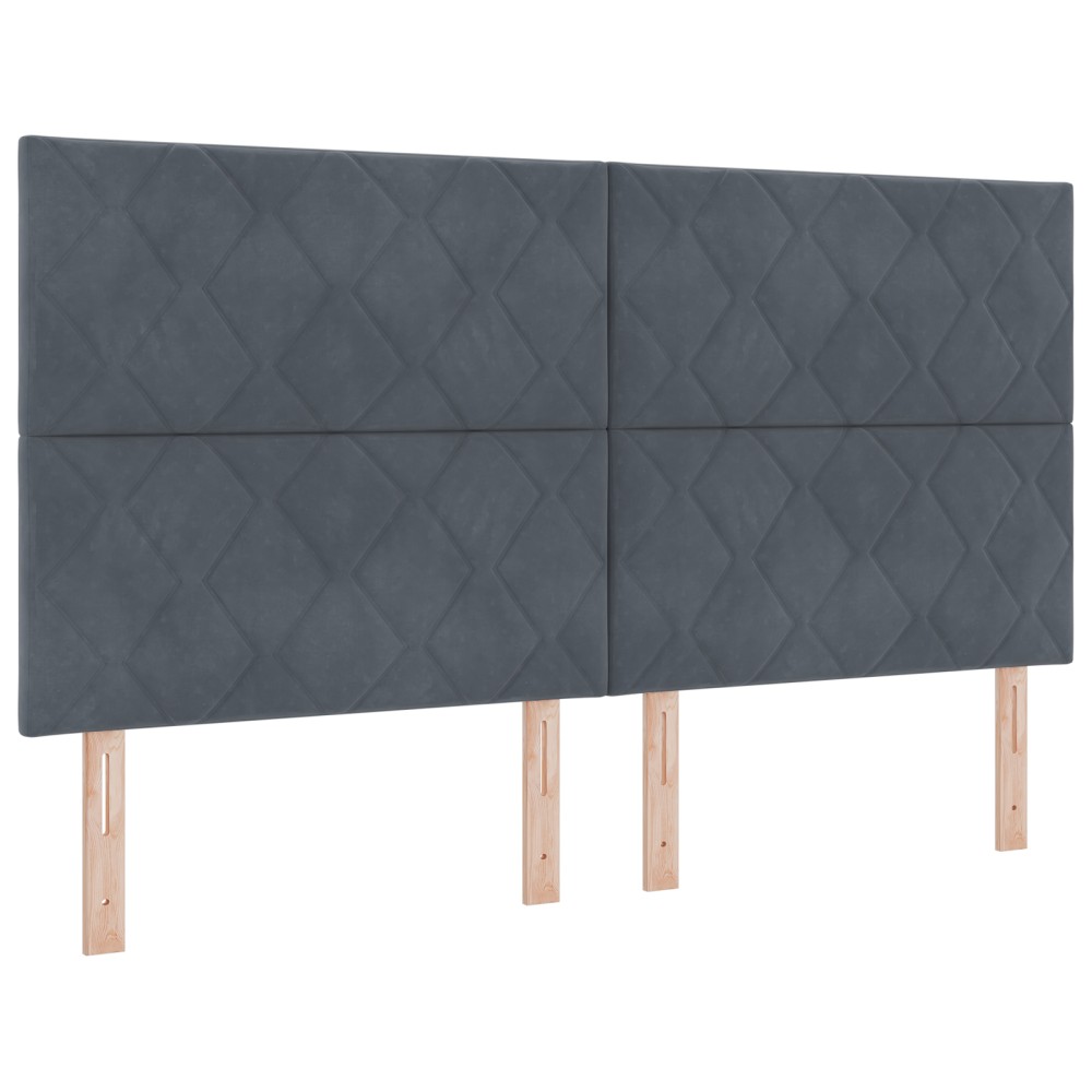 vidaXL Tăblie LED cu lumini cu bandă LED Gri închis 180 cm Catifea