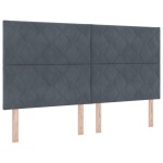 vidaXL Tăblie LED cu lumini cu bandă LED Gri închis 180 cm Catifea