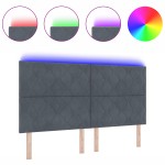 vidaXL Tăblie LED cu lumini cu bandă LED Gri închis 180 cm Catifea