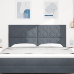 vidaXL Tăblie LED cu lumini cu bandă LED Gri închis 180 cm Catifea