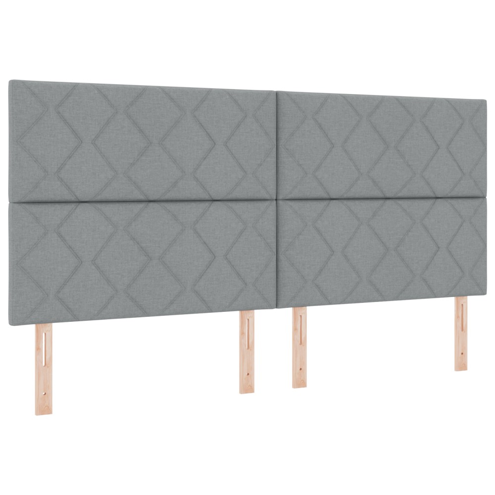 Cap de pat LED vidaXL Design cu blocuri de diamant Gri deschis 200 cm Țesătură