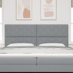 Cap de pat LED vidaXL Design cu blocuri de diamant Gri deschis 200 cm Țesătură Cap de pat LED vidaXL Design cu blocuri de diamant Gri deschis 200 cm Țesătură