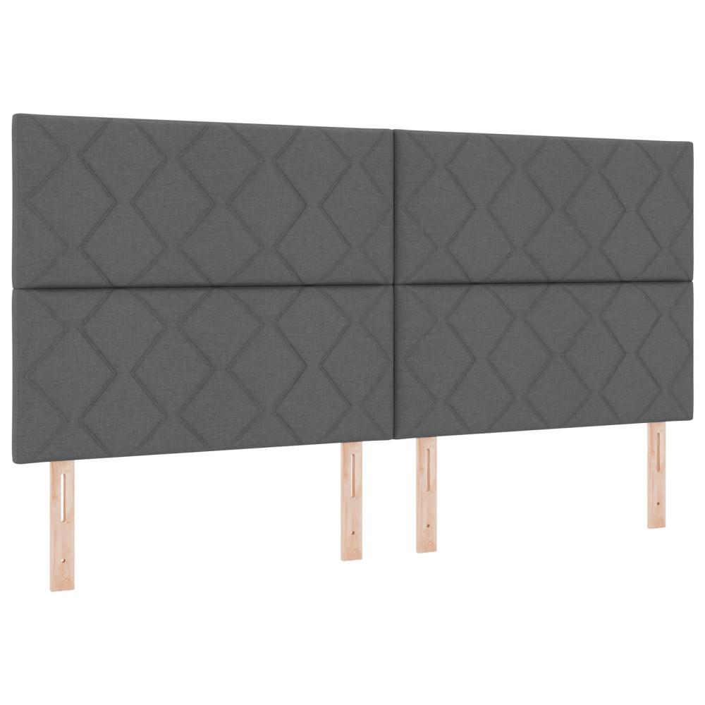 vidaXL Cap de pat LED Set de 3 Gri închis Țesătură 200 cm USB-C