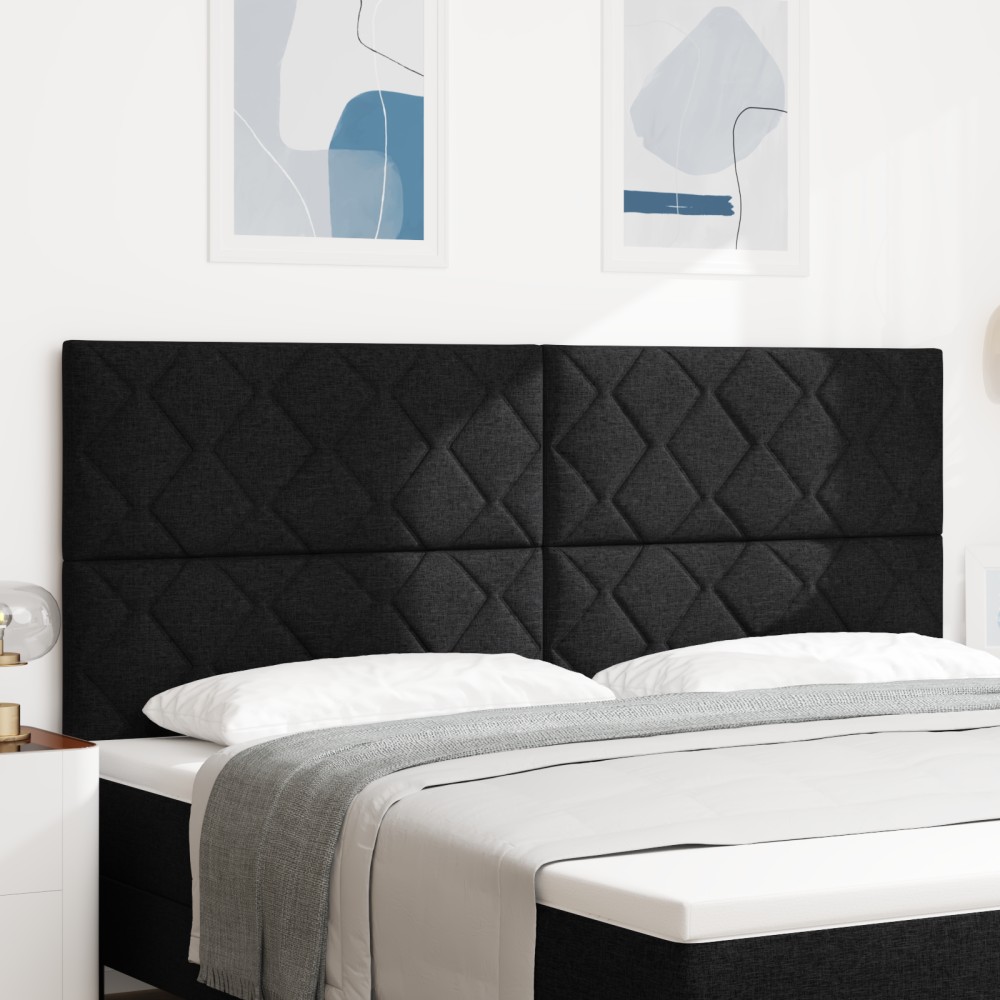 Tabloul LED vidaXL Design cu blocuri de diamante Negru 200 cm Țesătură