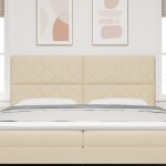 Cap de Pat LED vidaXL Design Blocuri de Diamant Crem 200 cm Țesătură Cap de Pat LED vidaXL Design Blocuri de Diamant Crem 200 cm Țesătură