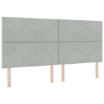 vidaXL Cap de pat LED, design blocuri diamant, gri deschis, 200 cm.