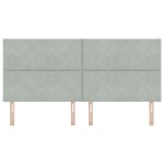 vidaXL Cap de pat LED, design blocuri diamant, gri deschis, 200 cm.