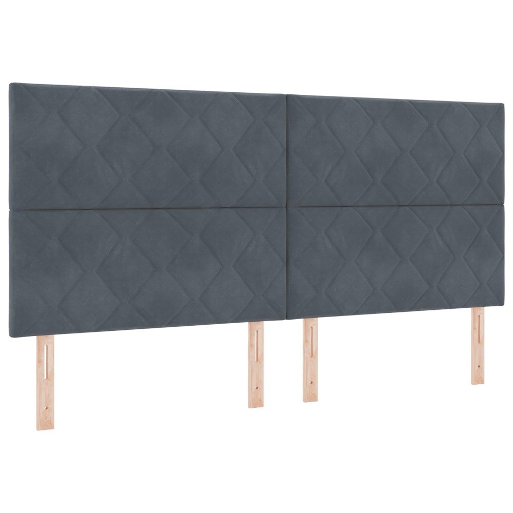 vidaXL Tăblie LED cu lumini cu bandă LED Gri închis 200 cm Catifea