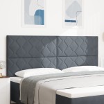 vidaXL Tăblie LED cu lumini cu bandă LED Gri închis 200 cm Catifea