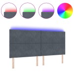 vidaXL Tăblie LED cu lumini cu bandă LED Gri închis 200 cm Catifea
