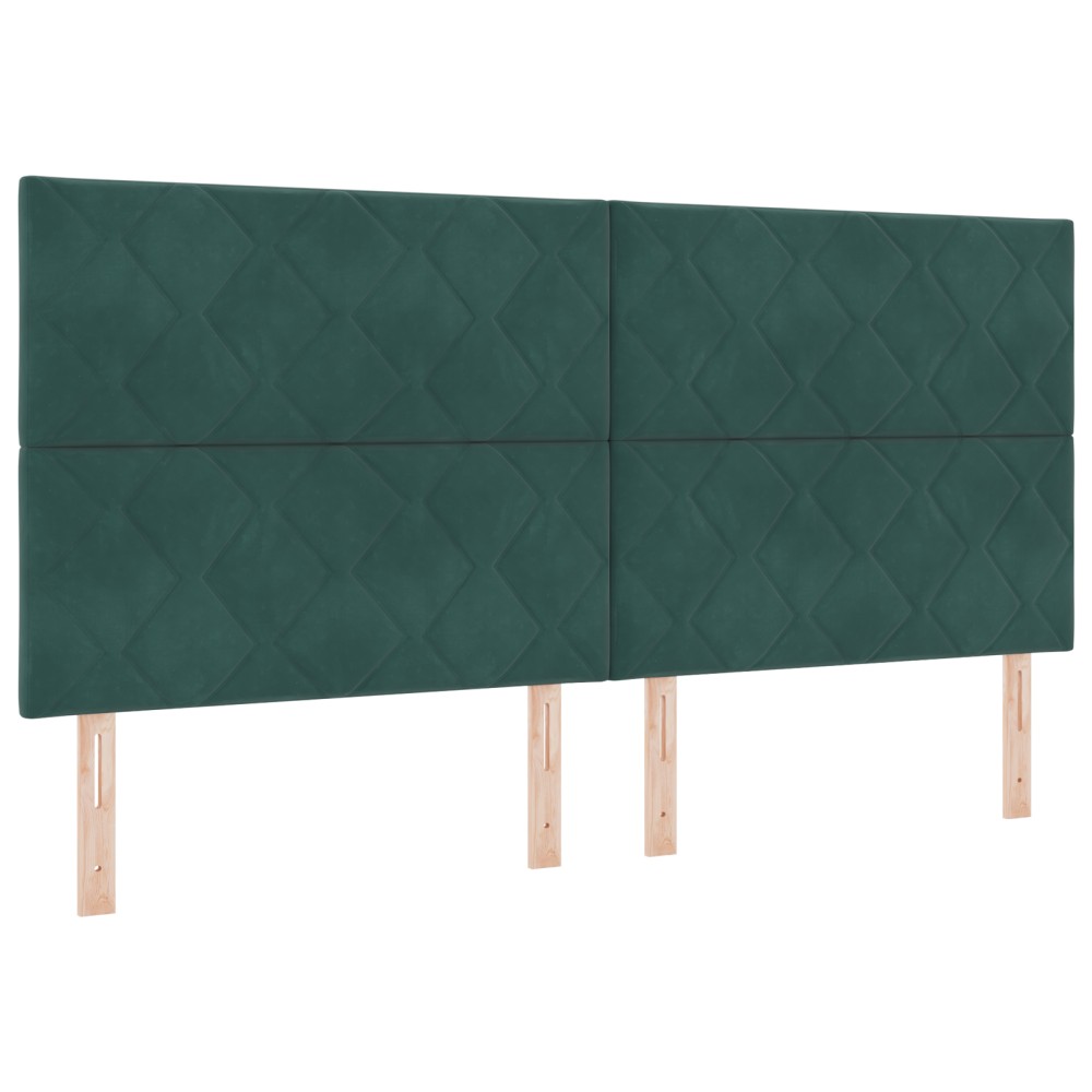 vidaXL Tăblie LED cu headboard Verde închis 200 cm Piele artificială