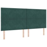 vidaXL Tăblie LED cu headboard Verde închis 200 cm Piele artificială