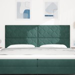 vidaXL Tăblie LED cu headboard Verde închis 200 cm Piele artificială