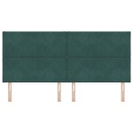vidaXL Tăblie LED cu headboard Verde închis 200 cm Piele artificială