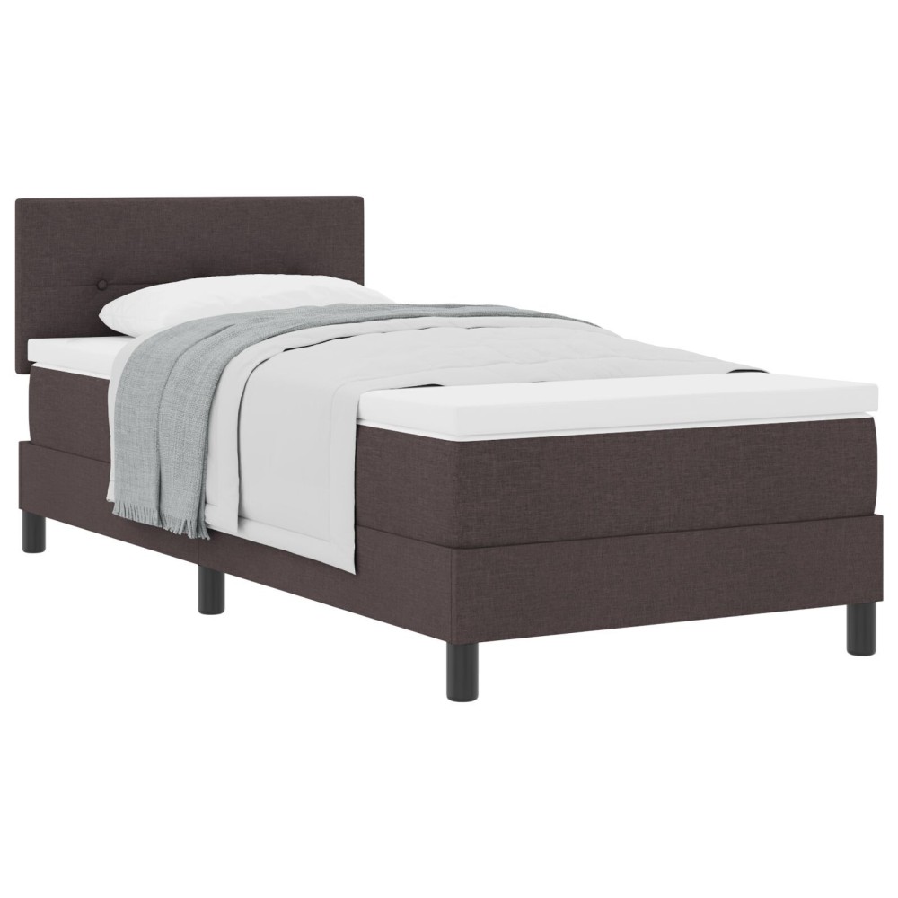 vidaXL Pat cu suport de cutie cu saltea maro închis 80x200 cm țesătură