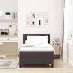 vidaXL Pat boxspring cu saltea Maro închis 80 x 200 cm țesătură