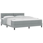 vidaXL Pat boxspring cu saltea Gri deschis 180 x 200 cm țesătură vidaXL Pat boxspring cu saltea Gri deschis 180 x 200 cm țesătură
