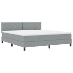 vidaXL Pat boxspring cu saltea Gri deschis 180 x 200 cm țesătură vidaXL Pat boxspring cu saltea Gri deschis 180 x 200 cm țesătură