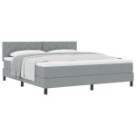 vidaXL Pat boxspring cu saltea Gri deschis 180 x 200 cm țesătură vidaXL Pat boxspring cu saltea Gri deschis 180 x 200 cm țesătură
