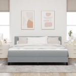 vidaXL Pat boxspring cu saltea Gri deschis 180 x 200 cm țesătură vidaXL Pat boxspring cu saltea Gri deschis 180 x 200 cm țesătură