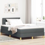 vidaXL Pat boxspring cu saltea Gri închis 120 x 190 cm țesătură