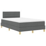 vidaXL Pat boxspring cu saltea Gri închis 120 x 190 cm țesătură
