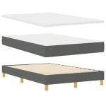 vidaXL Pat boxspring cu saltea Gri închis 120 x 190 cm țesătură