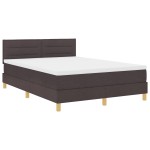 vidaXL Pat boxspring cu saltea Maro închis 160 x 200 cm țesătură