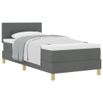 vidaXL Pat boxspring cu saltea Gri închis 90 x 190 cm țesătură
