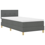 vidaXL Pat boxspring cu saltea Gri închis 90 x 190 cm țesătură