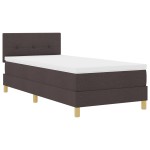 vidaXL Pat boxspring cu saltea Maro închis 90 x 200 cm țesătură