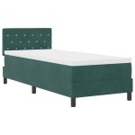 vidaXL Pat cu Arcuri și Saltea Verde închis 80 x 200 cm țesătură vidaXL Pat cu Arcuri și Saltea Verde închis 80 x 200 cm țesătură