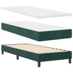 vidaXL Pat cu Arcuri și Saltea Verde închis 80 x 200 cm țesătură vidaXL Pat cu Arcuri și Saltea Verde închis 80 x 200 cm țesătură