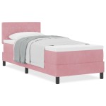 vidaXL Pat cu Arcuri și Saltea cu saltea Roz 80 x 200 cm țesătură vidaXL Pat cu Arcuri și Saltea cu saltea Roz 80 x 200 cm țesătură