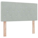 vidaXL Pat cu Arcuri și Saltea Gri deschis 90 x 190 cm țesătură
