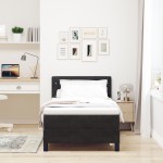 vidaXL Pat cu Arcuri și Saltea cu saltea Negru 90 x 190 cm țesătură